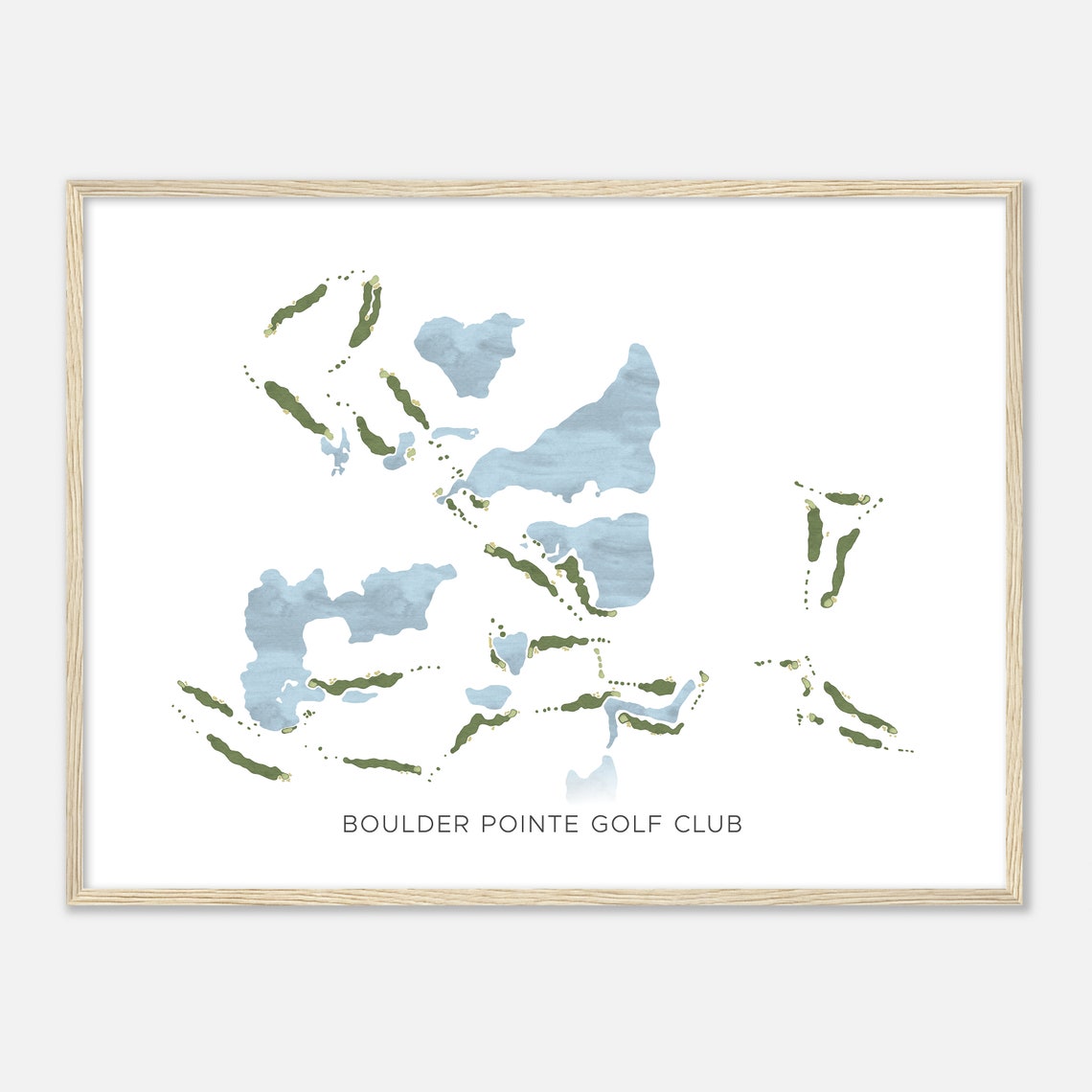 Boulder Pointe Golf Club Minimalist Course Map Sports Wall Art - Image 2