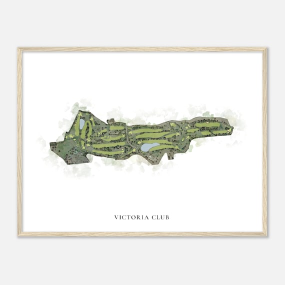 Victoria Club California Classic Watercolor Map Golfer Gift Golf Wall Art Golf Poster Print Course Layout