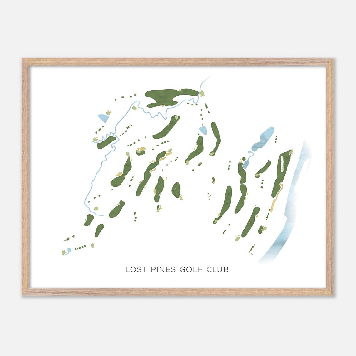 Lost Pines Golf Club In Lost Pines Texas Modern Watercolor Map Golfer Gift Golf Wall Art Golf Poster Print Course Layout