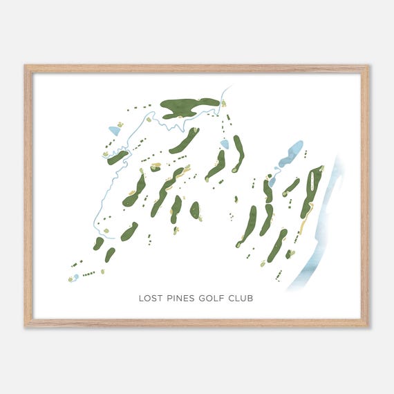 Lost Pines Golf Club In Lost Pines Texas Modern Watercolor Map Golfer Gift Golf Wall Art Golf Poster Print Course Layout
