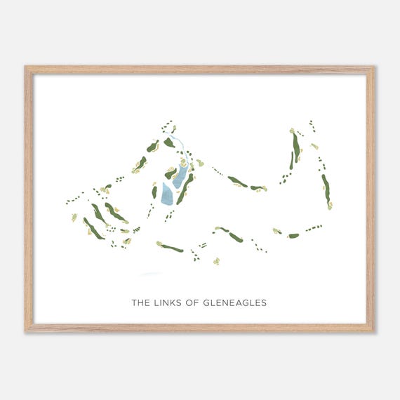 The Links Of Gleneagles In Canada Modern Watercolor Map Golfer Gift Golf Wall Art Golf Poster Print Course Layout