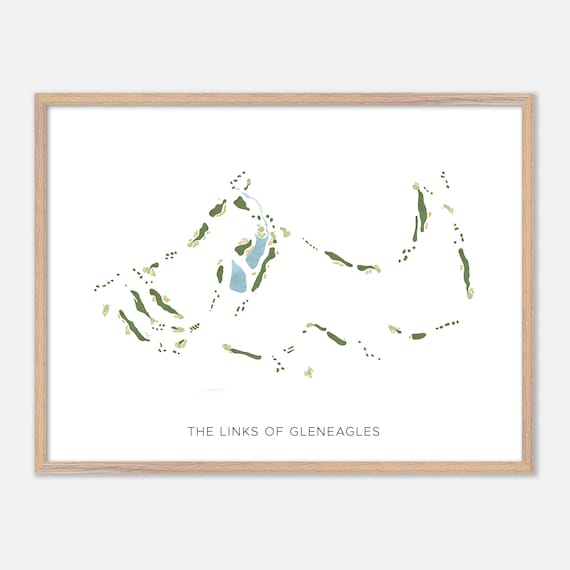 The Links of Gleneagles Modern Minimalist Watercolor Map Poster