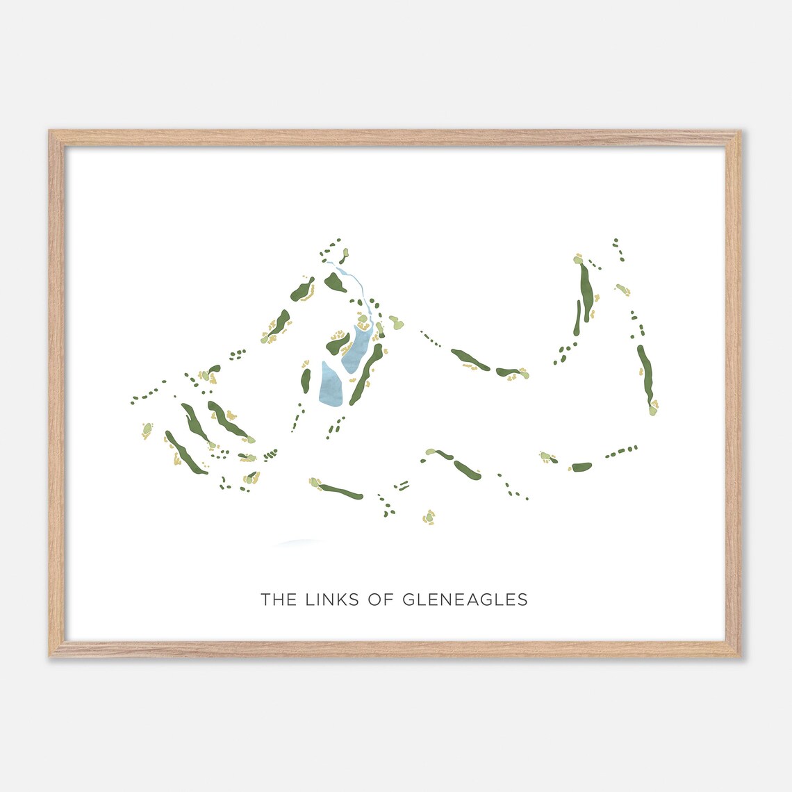 The Links of Gleneagles Modern Minimalist Watercolor Map Poster