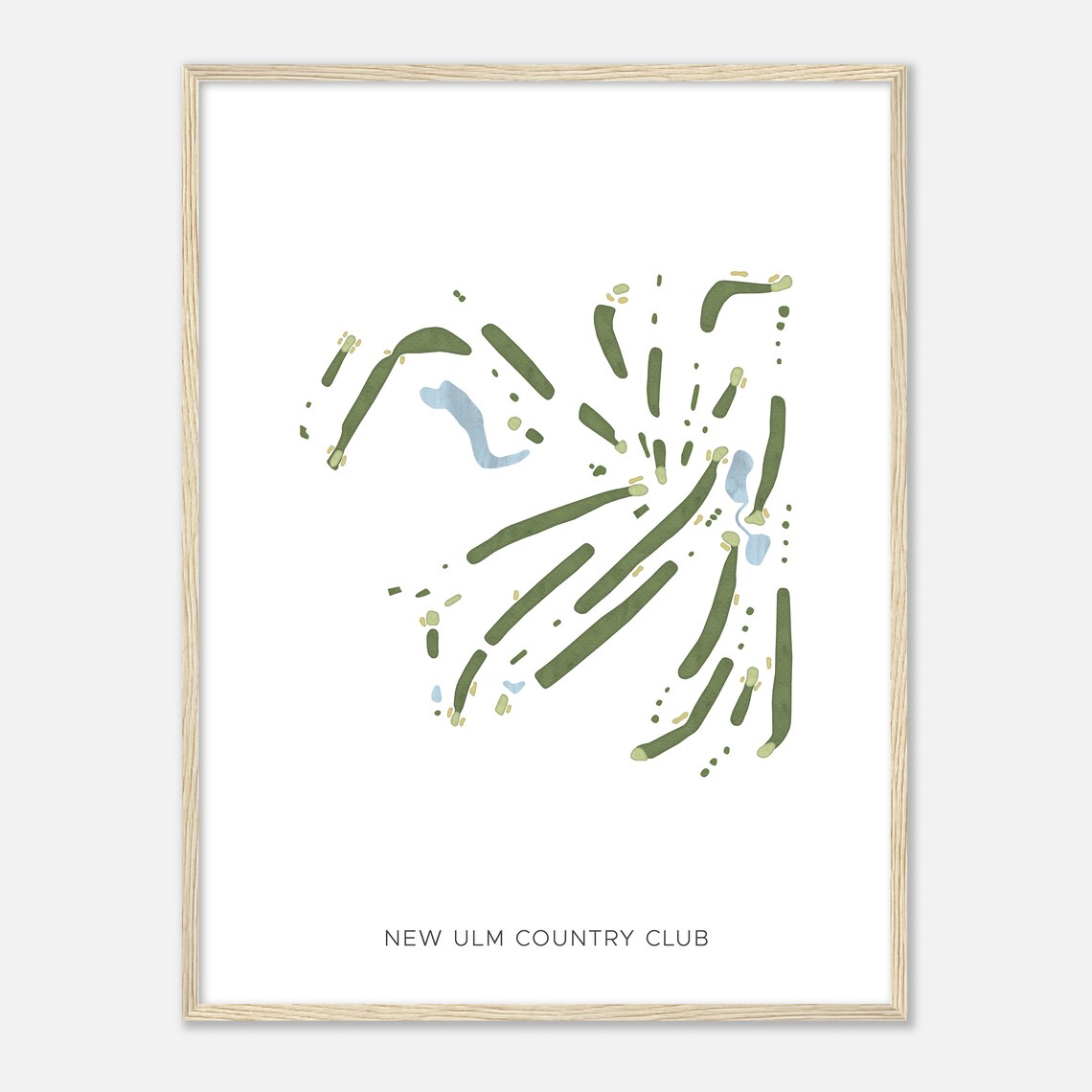 New Ulm Country Club Minnesota Modern Watercolor Course Map Poster - Image 2