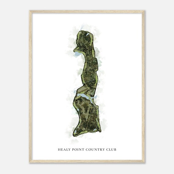 Healy Point Country Club Georgia Classic Watercolor Golf Course Map Poster