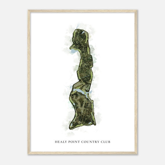 Healy Point Country Club Georgia Classic Watercolor Map Golfer Gift Golf Wall Art Golf Poster Print Course Layout