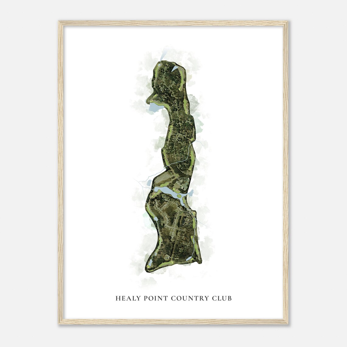 Healy Point Country Club Georgia Classic Watercolor Golf Course Map Poster
