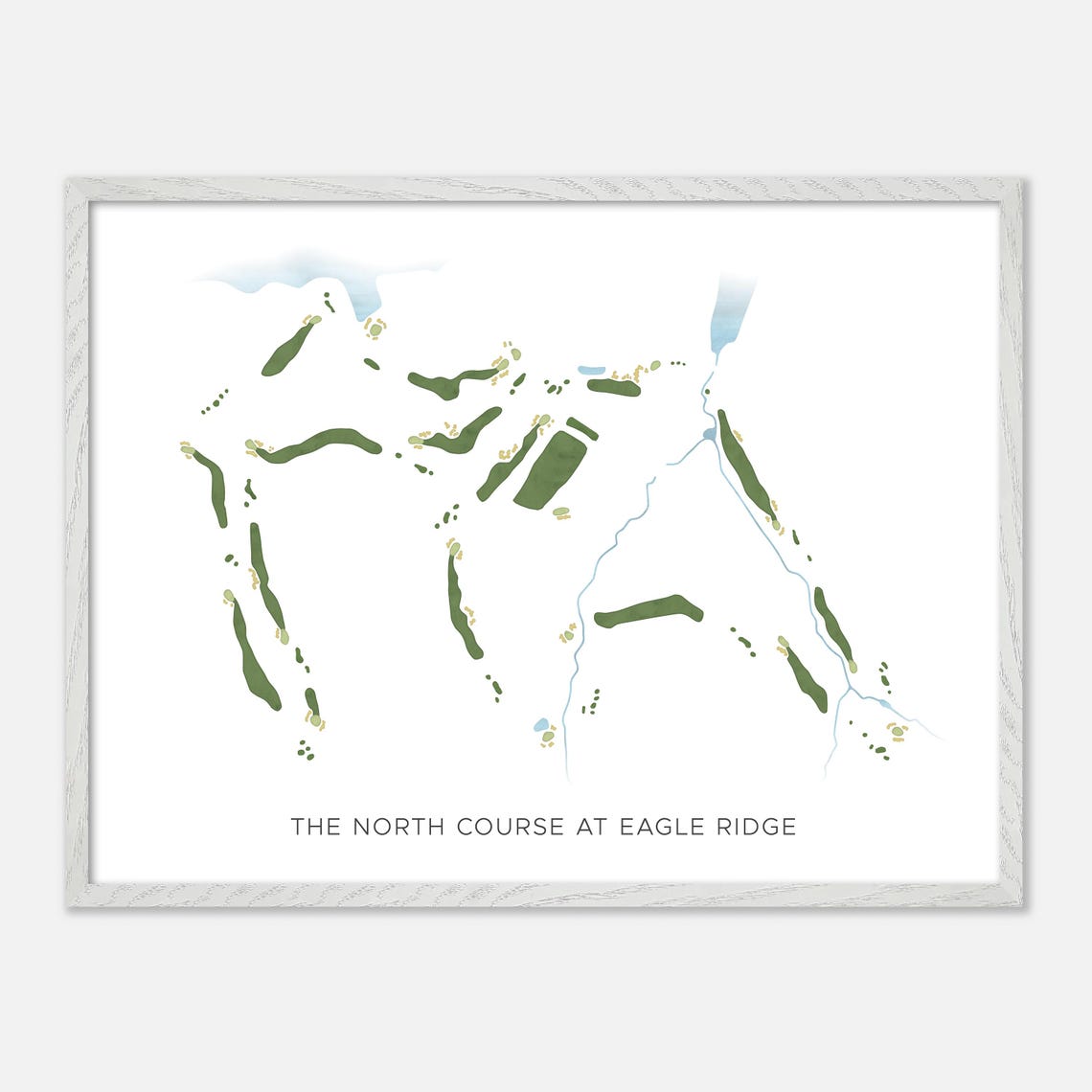 The North Course at Eagle Ridge Illinois Modern Watercolor Map Poster - Image 4