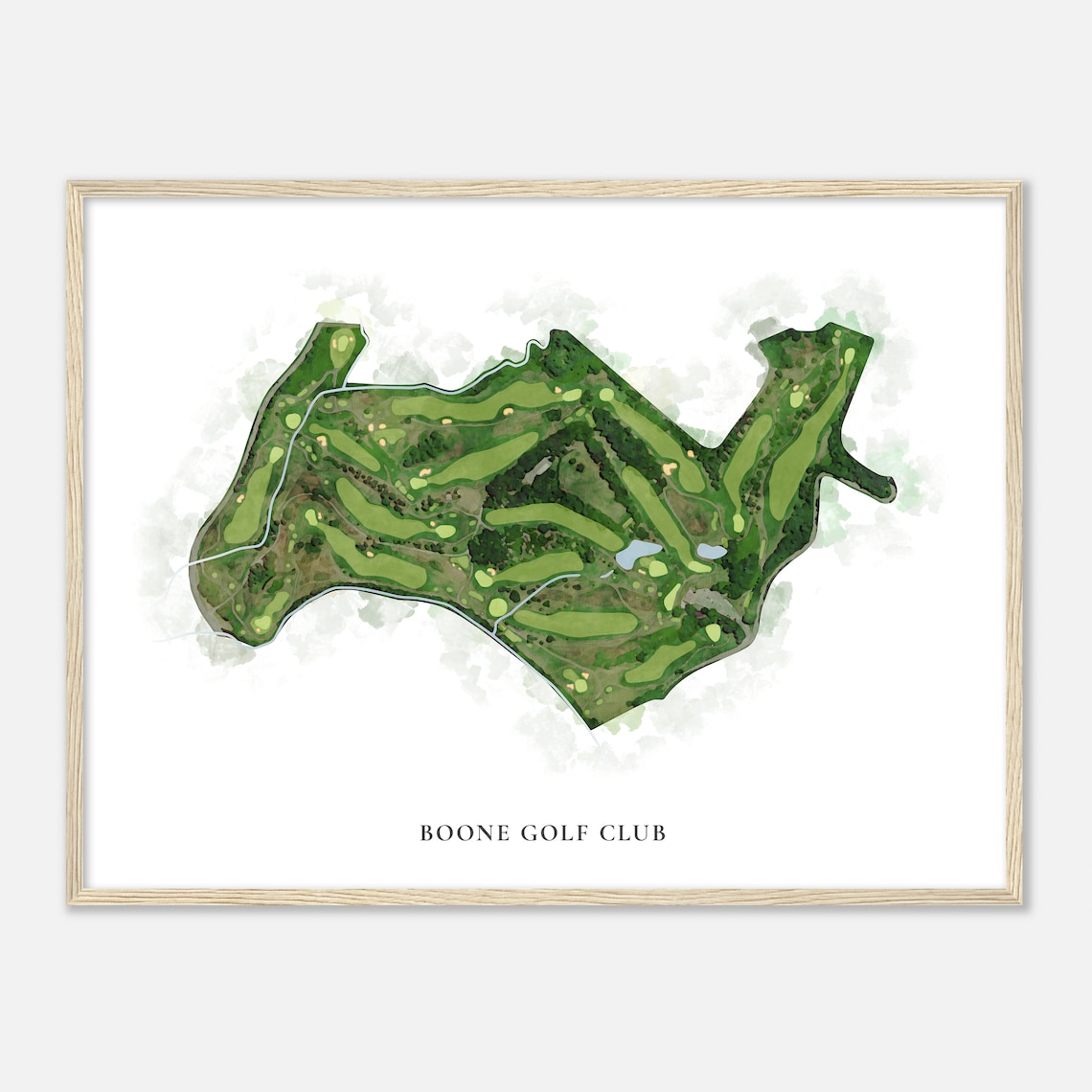 Boone Golf Club North Carolina Watercolor Map Art Print