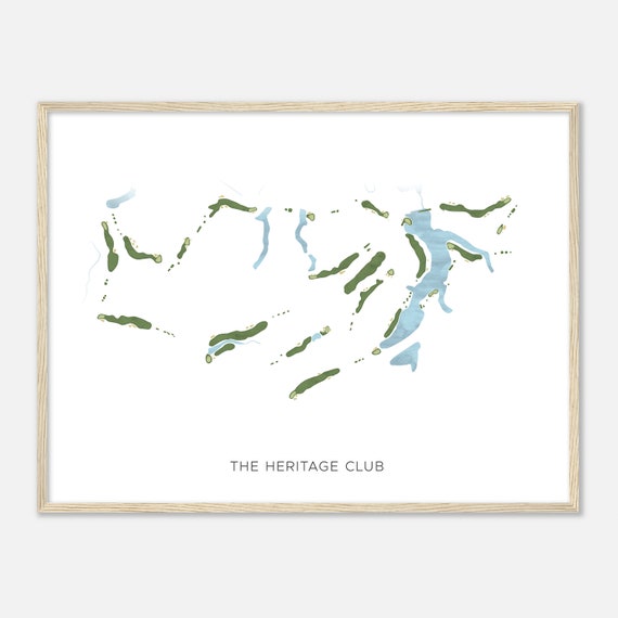 The Heritage Club South Carolina Modern Watercolor Map Golfer Gift Golf Wall Art Golf Poster Print Course Layout