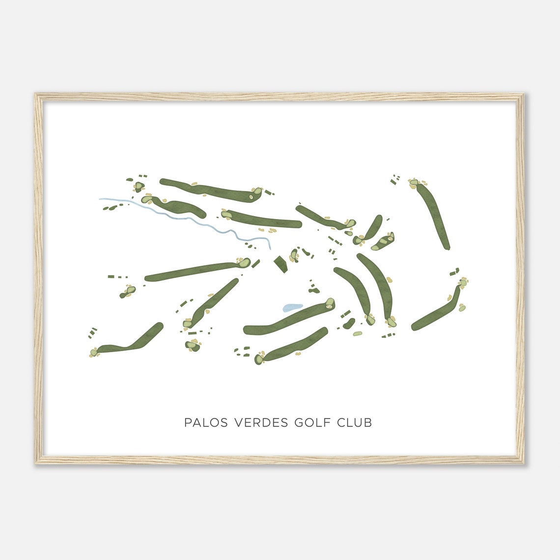 Palos Verdes Golf Club Minimalist Line Map Golfer Gift Print