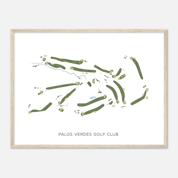 Palos Verdes Golf Club California Modern Watercolor Map Golfer Gift Golf Wall Art Golf Poster Print Course Layout