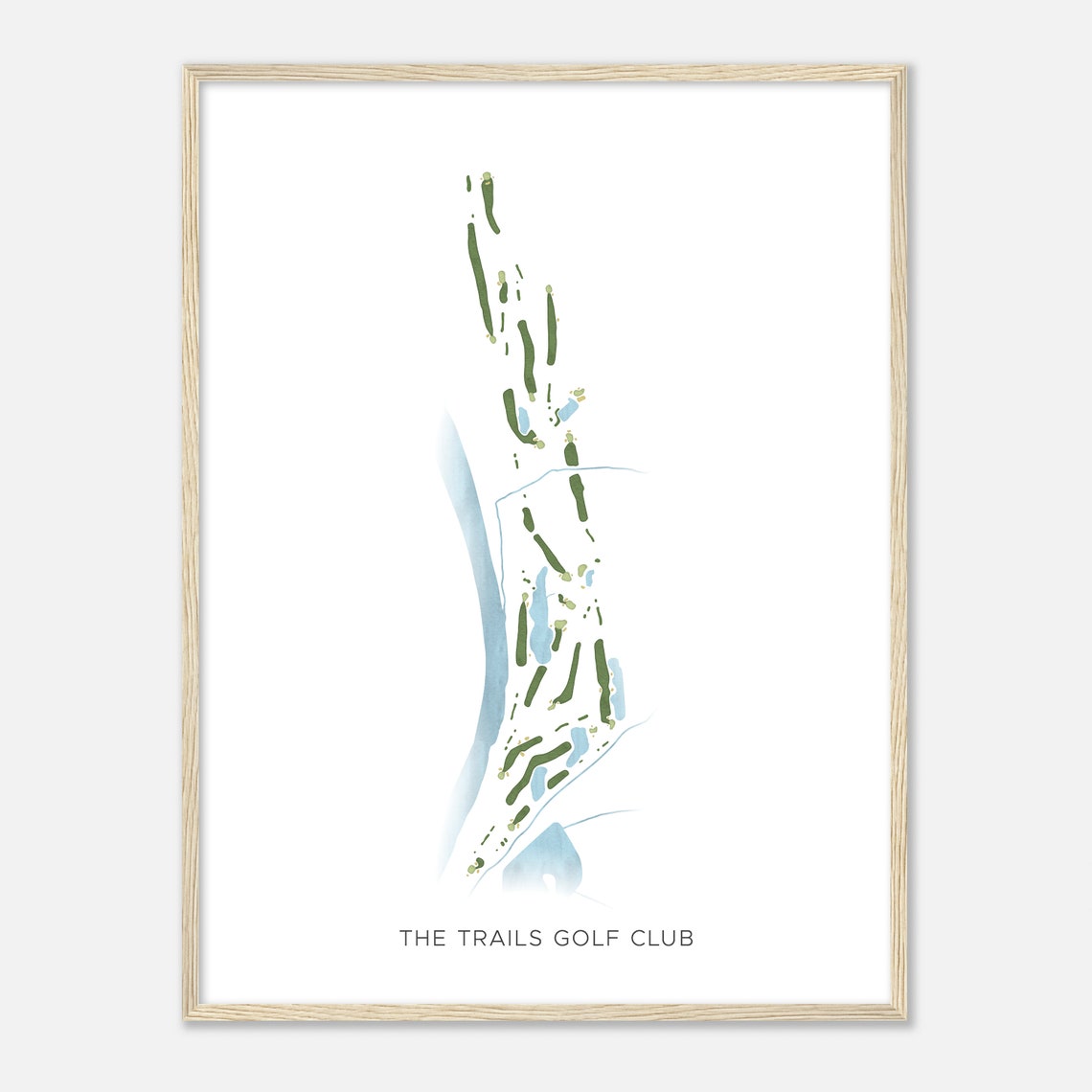 The Trails Golf Club Modern Watercolor Golf Course Map Art Poster - Image 2