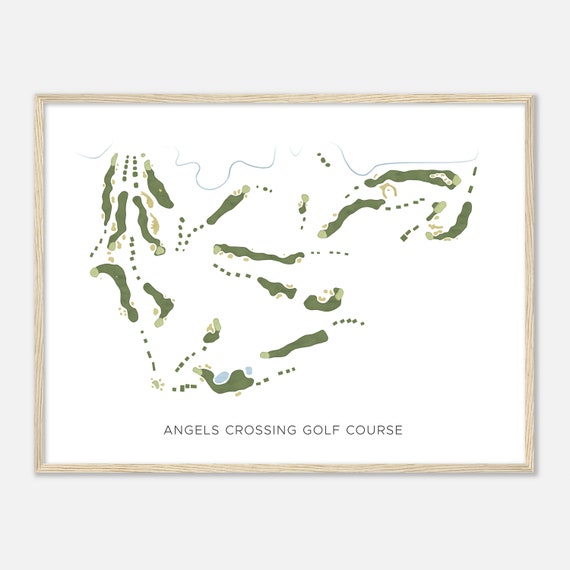 Angels Crossing Golf Course Michigan Modern Watercolor Map Golfer Gift Golf Wall Art Golf Poster Print Course Layout