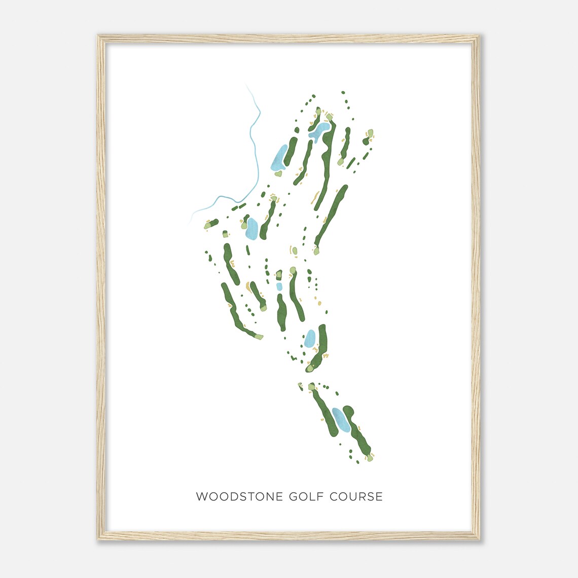 Woodstone Golf Course Pennsylvania Modern Watercolor Map Golfer Gift Golf Wall Art Golf Poster Print Course Layout