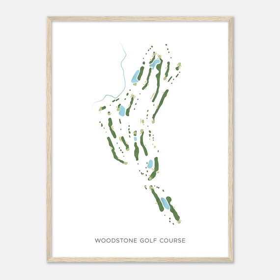 Woodstone Golf Course Pennsylvania Modern Watercolor Map Golfer Gift Golf Wall Art Golf Poster Print Course Layout