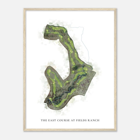 The East Course At Fields Ranch Texas Classic Watercolor Map Golfer Gift Golf Wall Art Golf Poster Print Course Layout