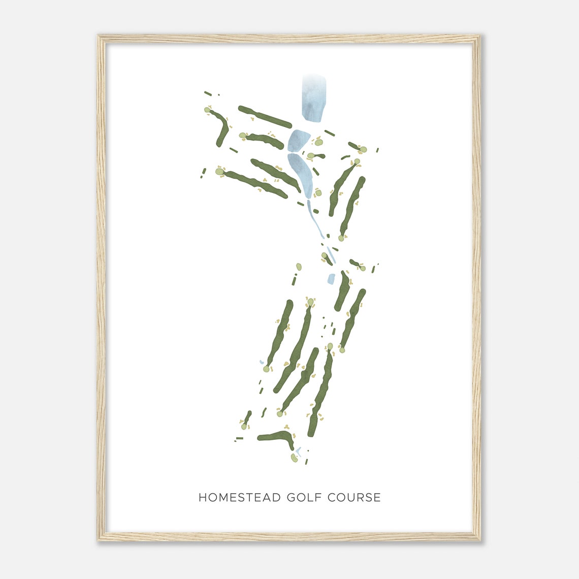Homestead Golf Course Modern Minimalist Watercolor Layout Poster