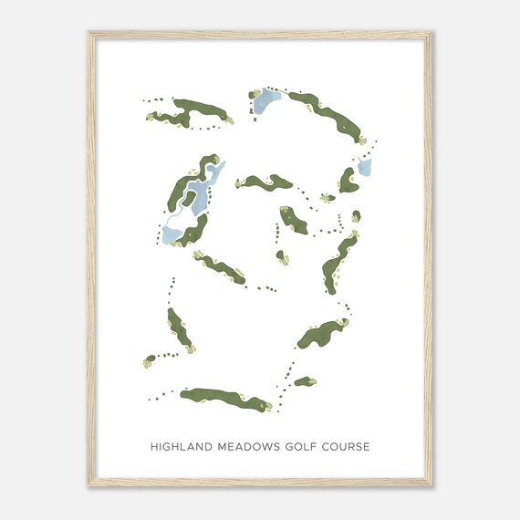 Highland Meadows Golf Course Colorado Modern Watercolor Map Golfer Gift Golf Wall Art Golf Poster Print Course Layout