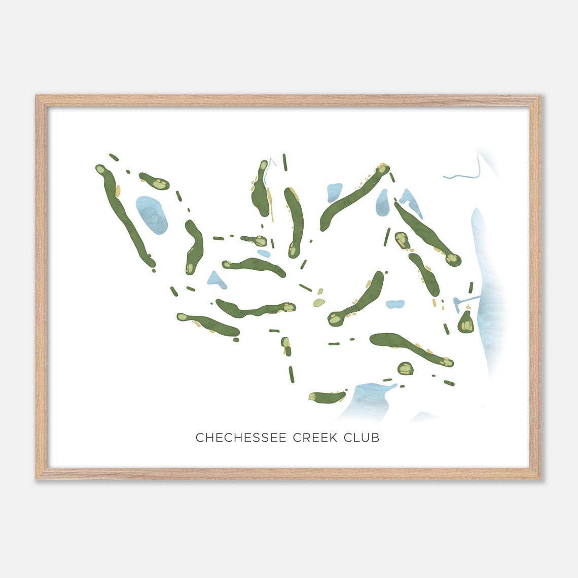Chechessee Creek Club Modern Fairway Golf Course Layout Map Poster