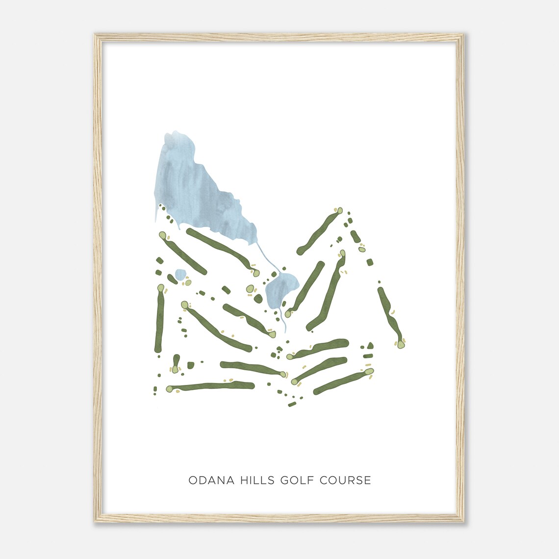 Odana Hills Golf Course Wisconsin Modern Watercolor Map Golfer Gift Golf Wall Art Golf Poster Print Course Layout
