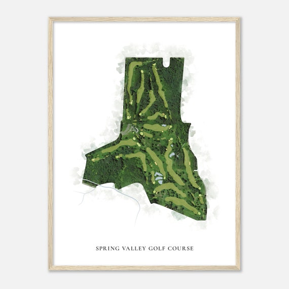 Spring Valley Golf Course Wisconsin Classic Watercolor Map Golfer Gift Golf Wall Art Golf Poster Print Course Layout