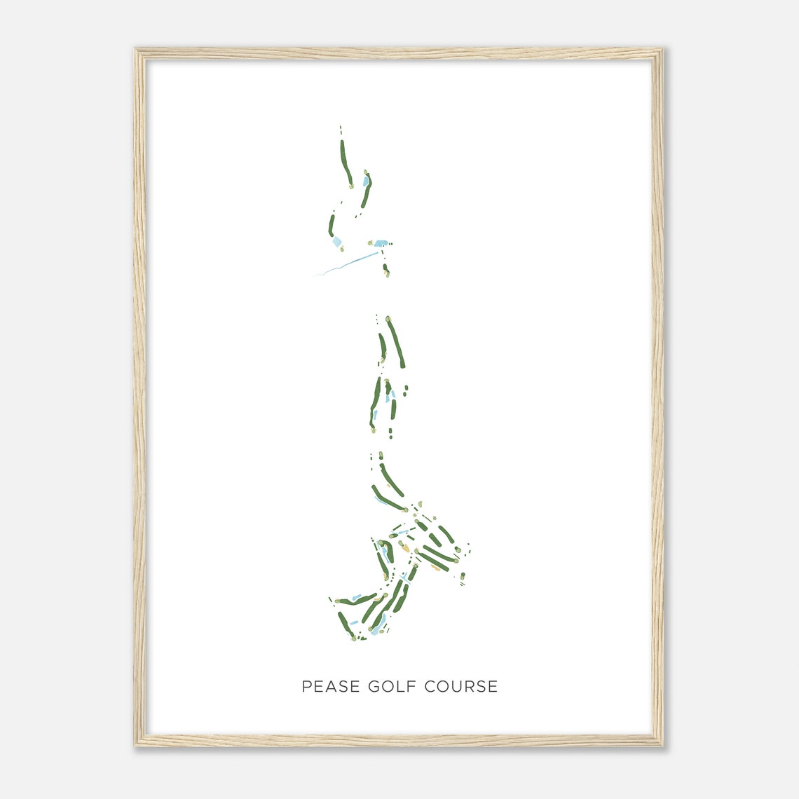 Pease Golf Course New Hampshire Modern Watercolor Golf Map Poster