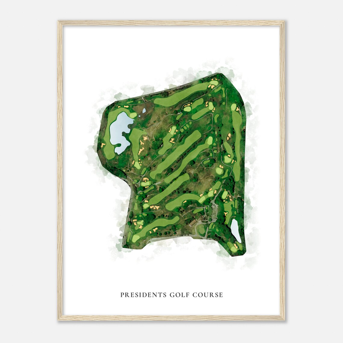Presidents Golf Course Massachusetts Classic Watercolor Map Golfer Gift Golf Wall Art Golf Poster Print Course Layout - Image 2