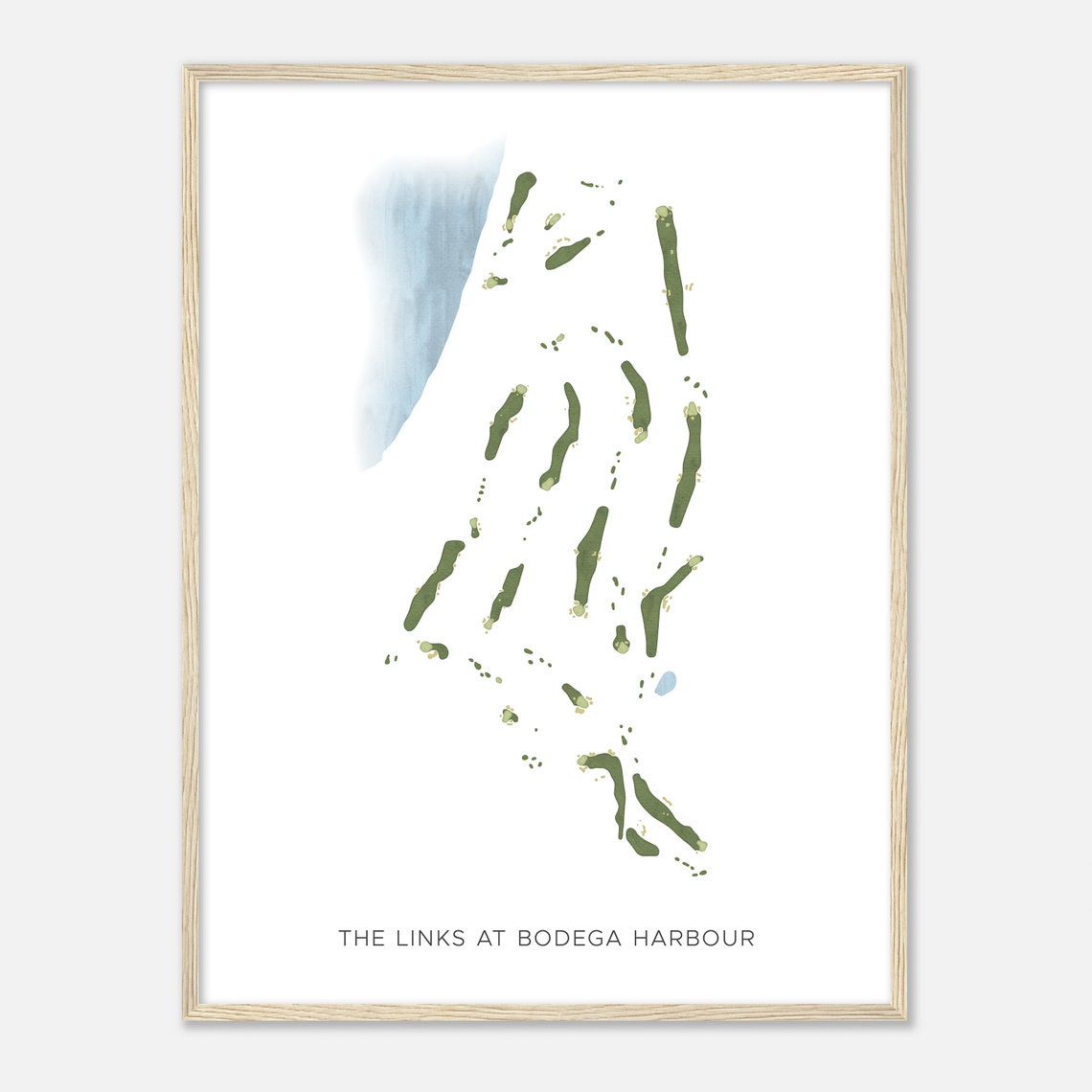 Links at Bodega Harbour Minimal Golf Course Map Art Sports Poster