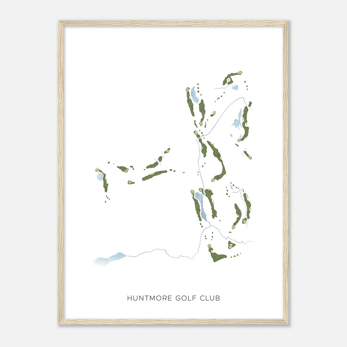 Huntmore Golf Club Michigan Modern Watercolor Map Golfer Gift Golf Wall Art Golf Poster Print Course Layout - Image 2