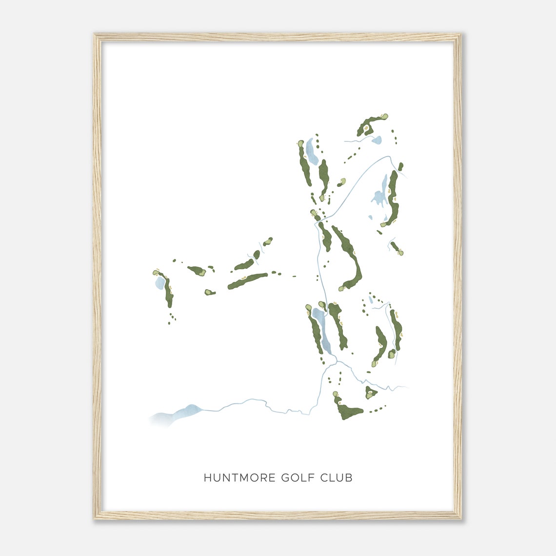 Scenic Huntmore Golf Club Modern Minimalist Course Map Poster - Image 2