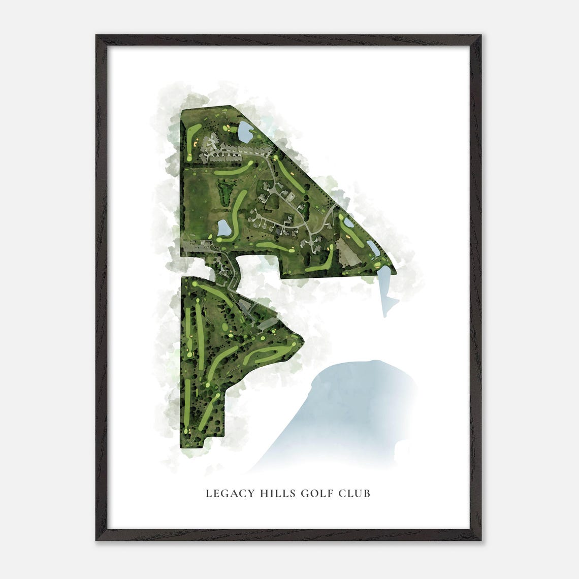 Legacy Hills Golf Club Watercolor Aerial Course Map Art Poster - Image 3