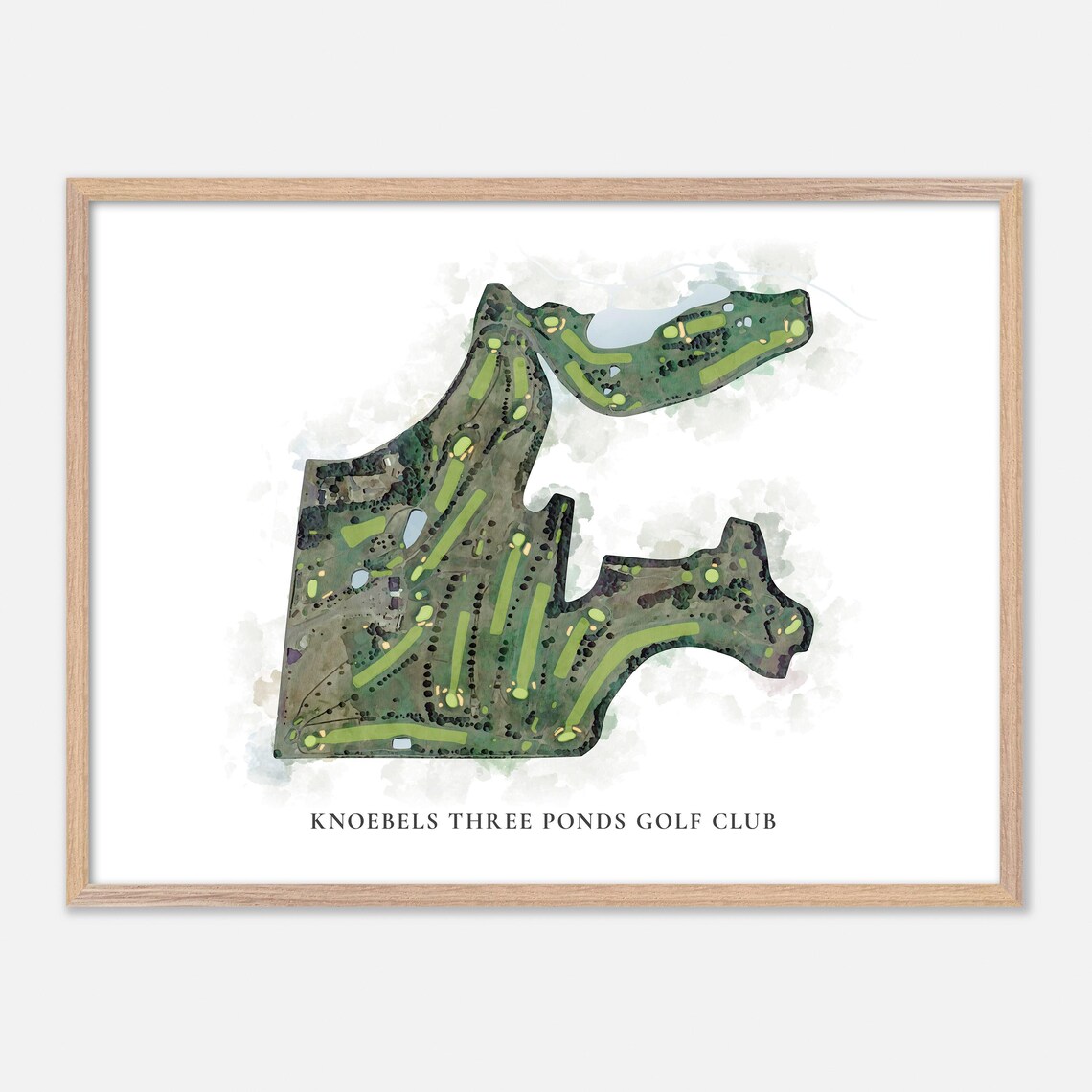 Knoebels Three Ponds Golf Club, Watercolor Map Print
