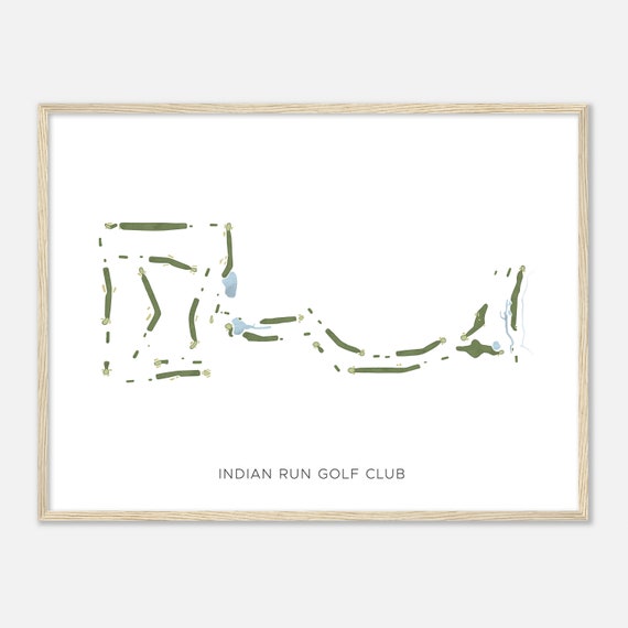 Indian Run Golf Club Michigan Modern Watercolor Map Golfer Gift Golf Wall Art Golf Poster Print Course Layout