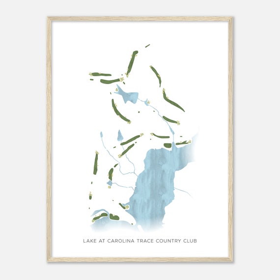 Lake At Carolina Trace Country Club North Carolina Modern Watercolor Map Golfer Gift Golf Wall Art Golf Poster Print Course Layout