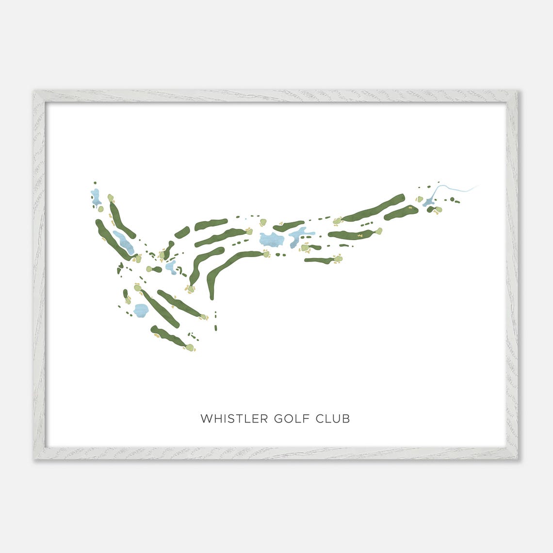 Whistler Golf Club Modern Minimalist Watercolor Golf Map Poster - Image 3