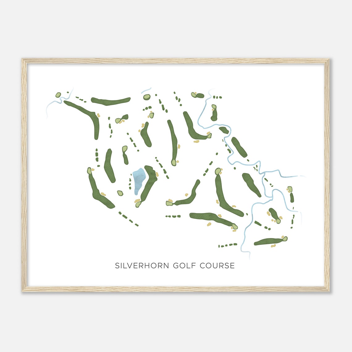 Silverhorn Golf Course Oklahoma Modern Watercolor Map Golf Poster - Image 2