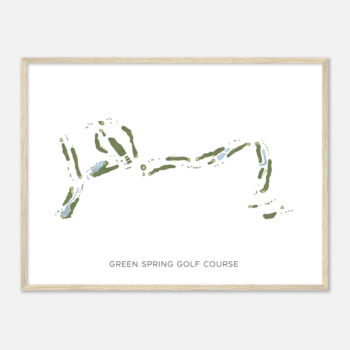 Green Spring Golf Course Utah Modern Watercolor Map Golfer Gift Golf Wall Art Golf Poster Print Course Layout - Image 2