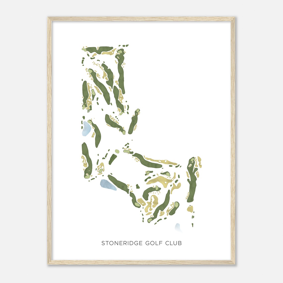 Stoneridge Golf Club Minnesota Modern Watercolor Course Map Poster