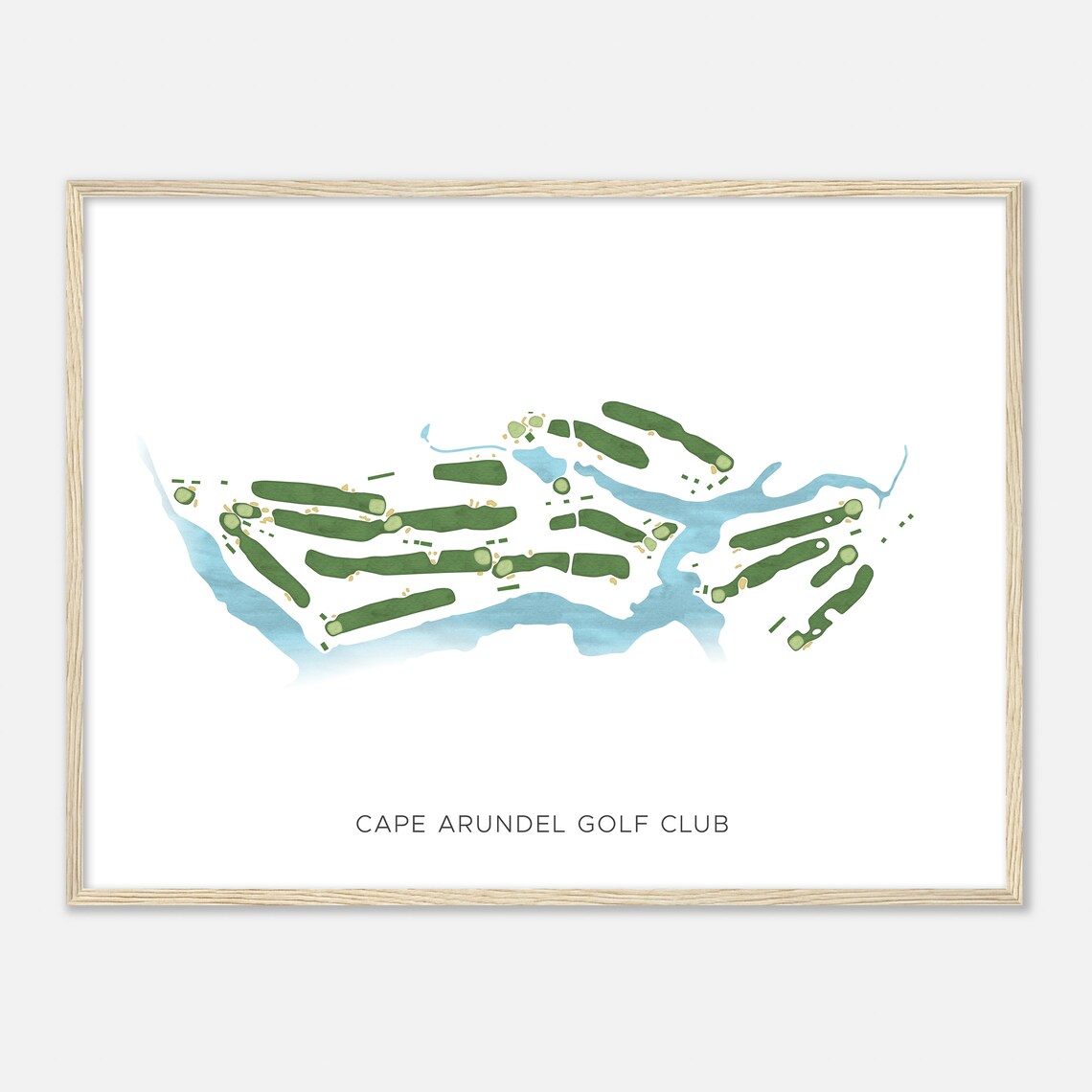 Cape Arundel Golf Club Maine Modern Watercolor Map Golfer Gift Golf Wall Art Golf Poster Print Course Layout - Image 2