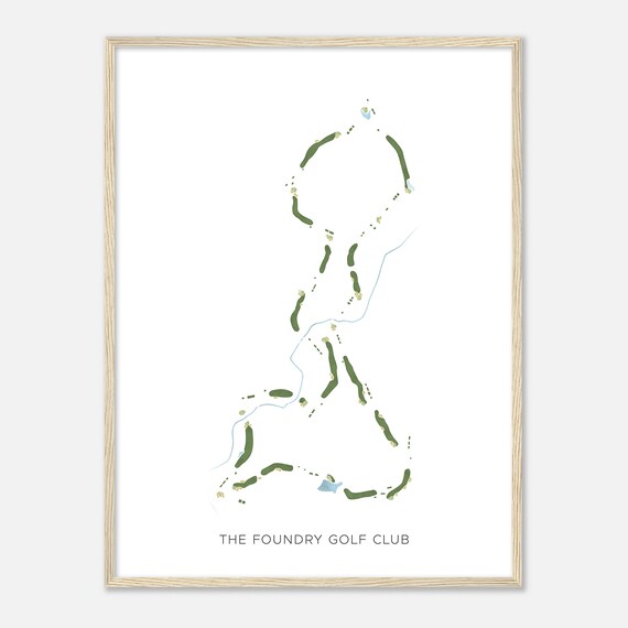 The Foundry Golf Club Modern Watercolor Golf Course Map Art Poster