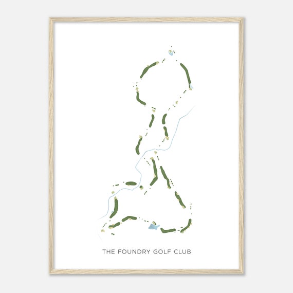 The Foundry Golf Club Virginia Modern Watercolor Map Golfer Gift Golf Wall Art Golf Poster Print Course Layout