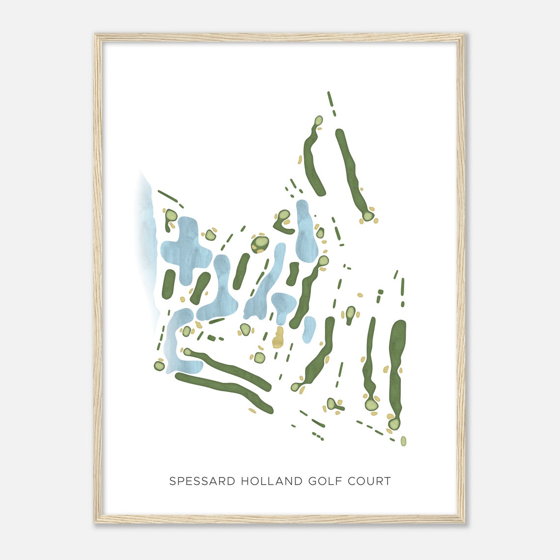Spessard Holland Golf Court Florida Modern Watercolor Map Poster