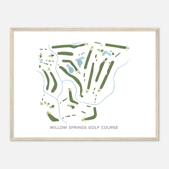 Willow Springs Golf Course Texas Modern Watercolor Map Golfer Gift Golf Wall Art Golf Poster Print Course Layout