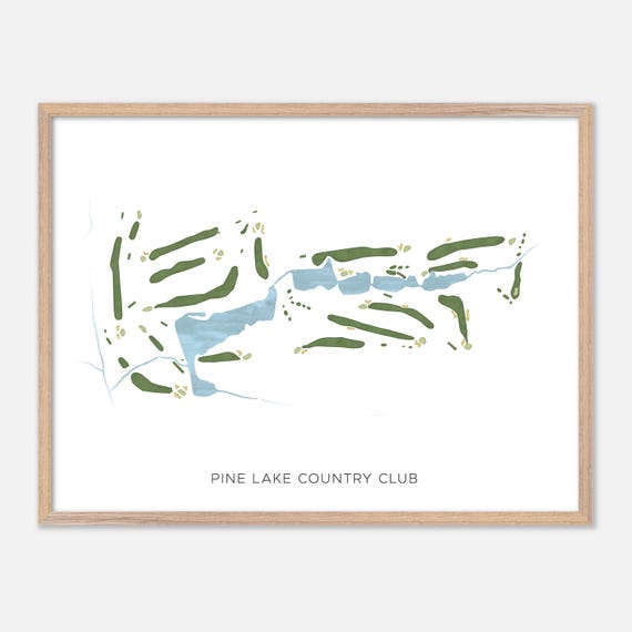 Pine Lake Country Club In Charlotte North Carolina Modern Watercolor Map Golfer Gift Golf Wall Art Golf Poster Print Course Layout
