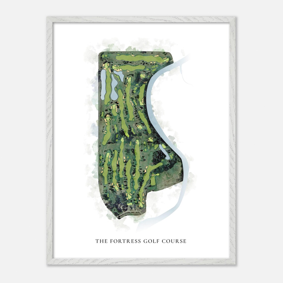 The Fortress Golf Course Michigan Classic Watercolor Map Poster - Image 2