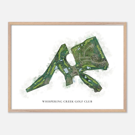 Whispering Creek Golf Club In Sioux City Iowa Classic Watercolor Map Golfer Gift Golf Wall Art Golf Poster Print Course Layout