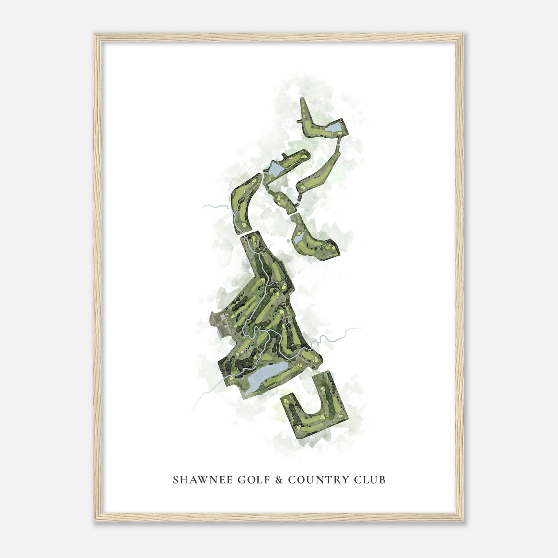 Shawnee Golf and Country Club Kansas Classic Aerial Map Poster - Image 2