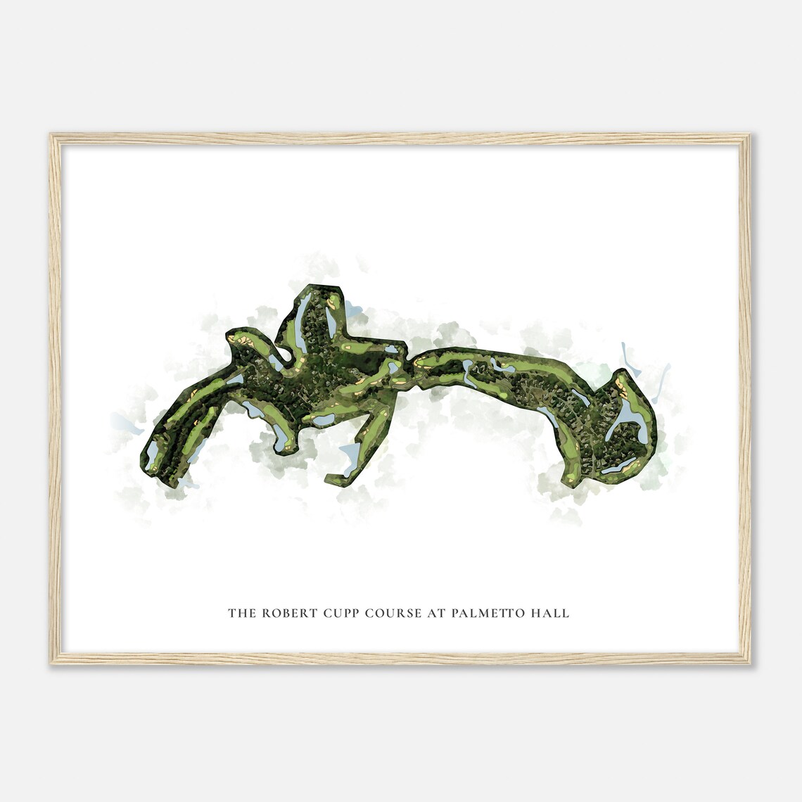 The Robert Cupp Course At Palmetto Hall South Carolina Classic Watercolor Map Poster