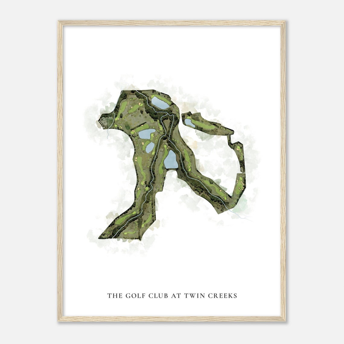 The Golf Club At Twin Creeks Texas Classic Watercolor Map Poster - Image 2